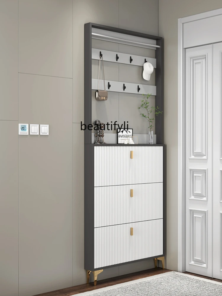 CXH Light Luxury Italian Simple Modern Coat and Cap All-in-One Cabinet Entrance Foyer Hallway Space Saving