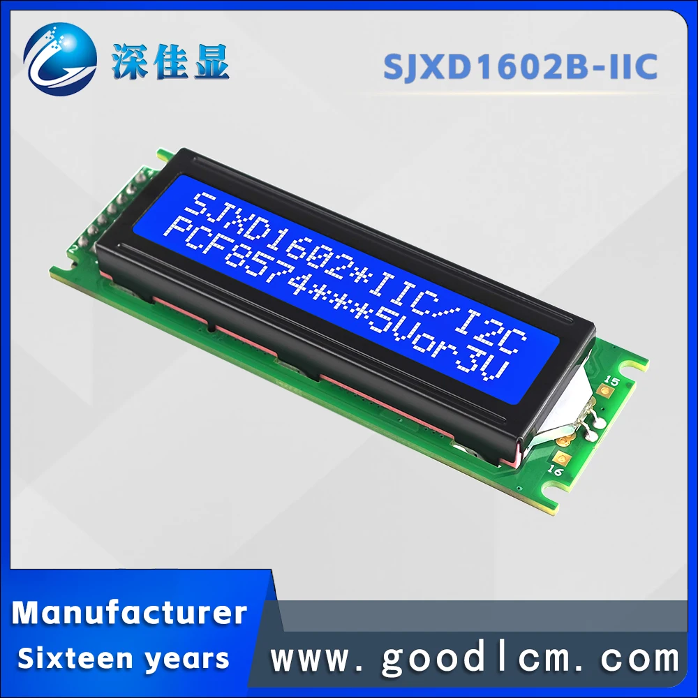Russian character screen IIC/I2C Interface SJXD1602B-IIC STN Blue Negative 16X2 LCD Screen Character LCM Display Module