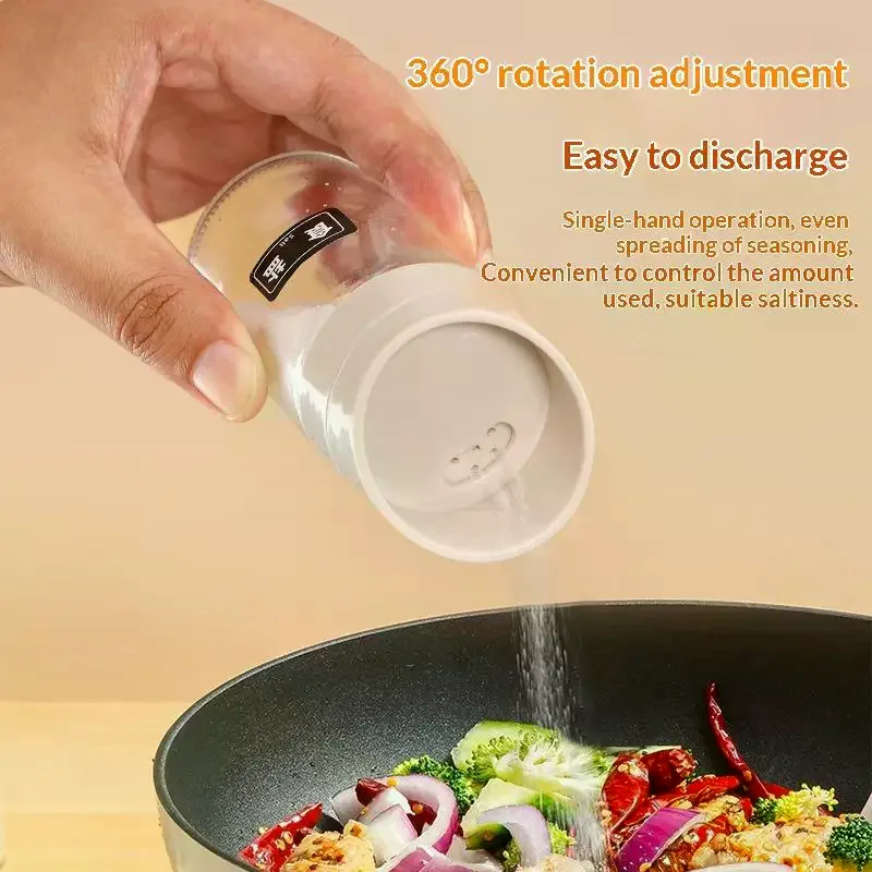 1/4PCS Kitchen Salt Bottle Plastic Sealed Moisture-Proof Seasoning Jar Outdoor Multi-Purpose Seasoning Box Rotating Lid