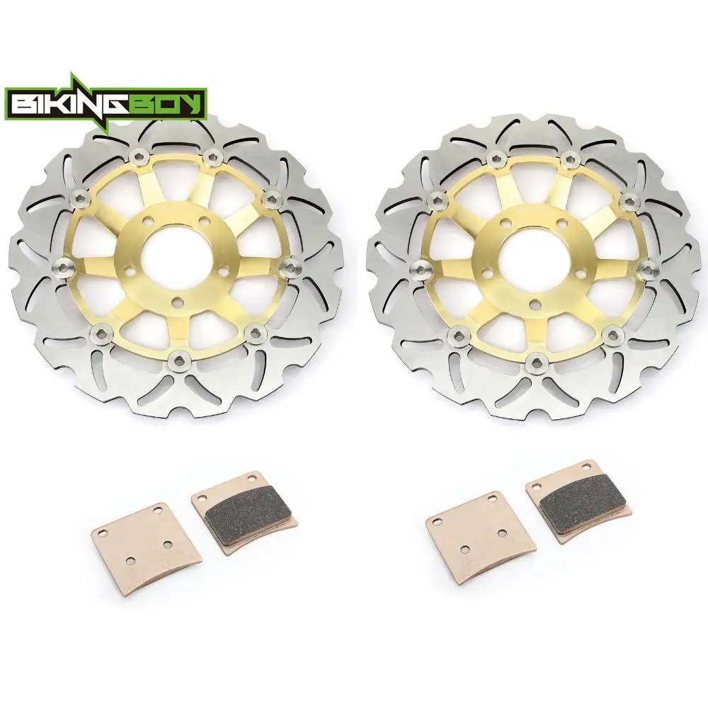 BIKINGBOY Front Brake Disks Discs Rotors Pads For Suzuki GSX600F GSX750F Katana 1989 1990 1991 1992 1993 1994 1995 1996 1997 Set