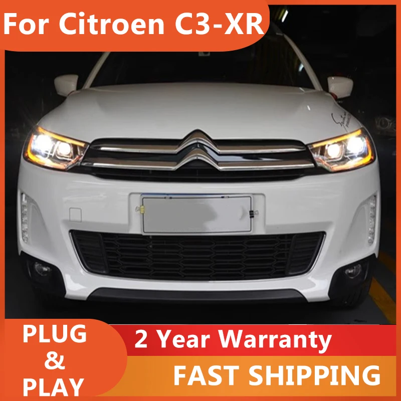 Car Accessories for Citroen C3-XR Headlamp  2015-2017 C3-XR Head Lights DRL Turn Signal High Beam Projector Lens