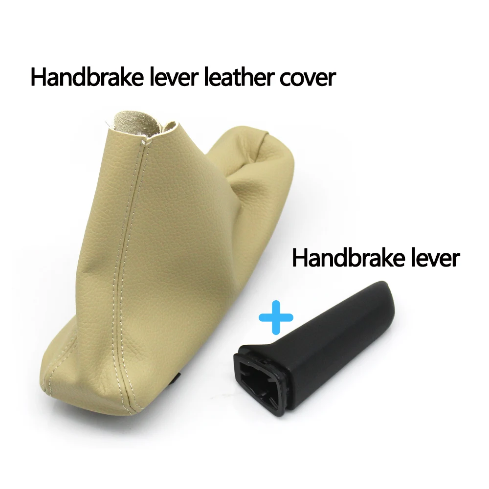 Car Handbrake Lever Grips Handle and Leather Gear Dust Cover For BMW 3 Series E90 E91 E92 E93 2005-2011 34427900777,34427155622