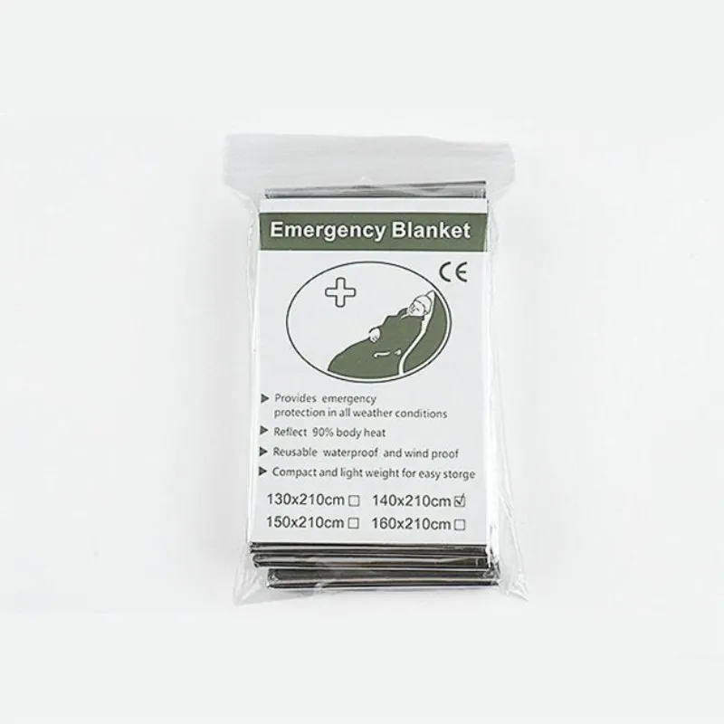 Sliver 160x210cm Rescue Emergent Blanket Survive Thermal First Aid Kit Treatment Warm Heat Dry Keep Foil Blanket Outdoor Tool