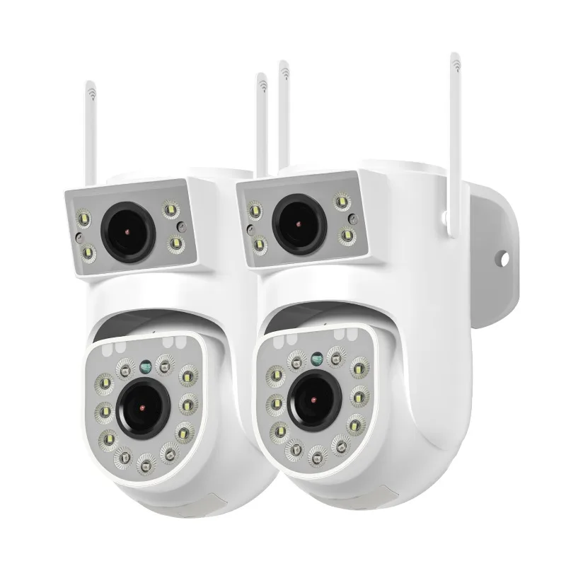 Gun Ball Dual Lens High-definition Network Camera Dual Frequency Pan Tilt 360 Degree Dual Light Full-color Intercom