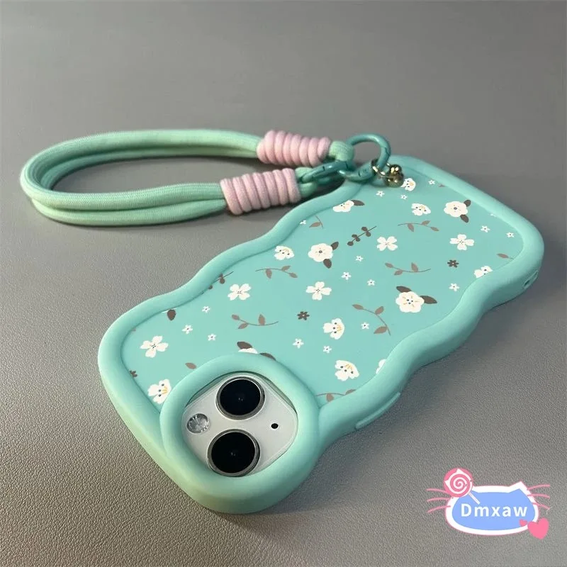 

For Huawei Nova Y90 Y71 Y70 7i 3i 2 P40 Lite 6 SE P Smart Pro Z Plus Y9S Y8S Y6S Case 3D Wave Strap Cute Elegant Flower Cover