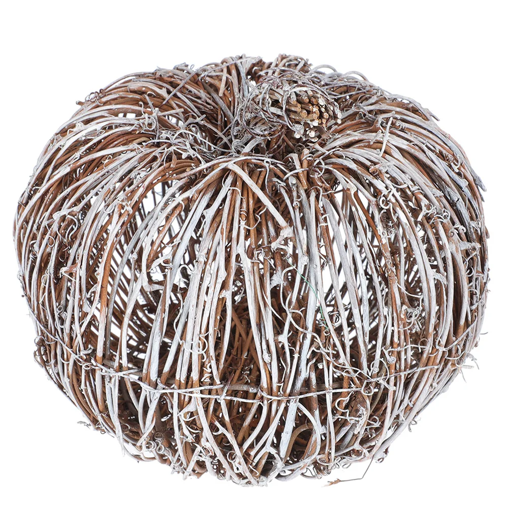 

Halloween Rattan Pumpkin Decor Desktop Ornament Festive Tabletop Decoration Christmas Pumpkin Ornament Festive Tabletop Decor
