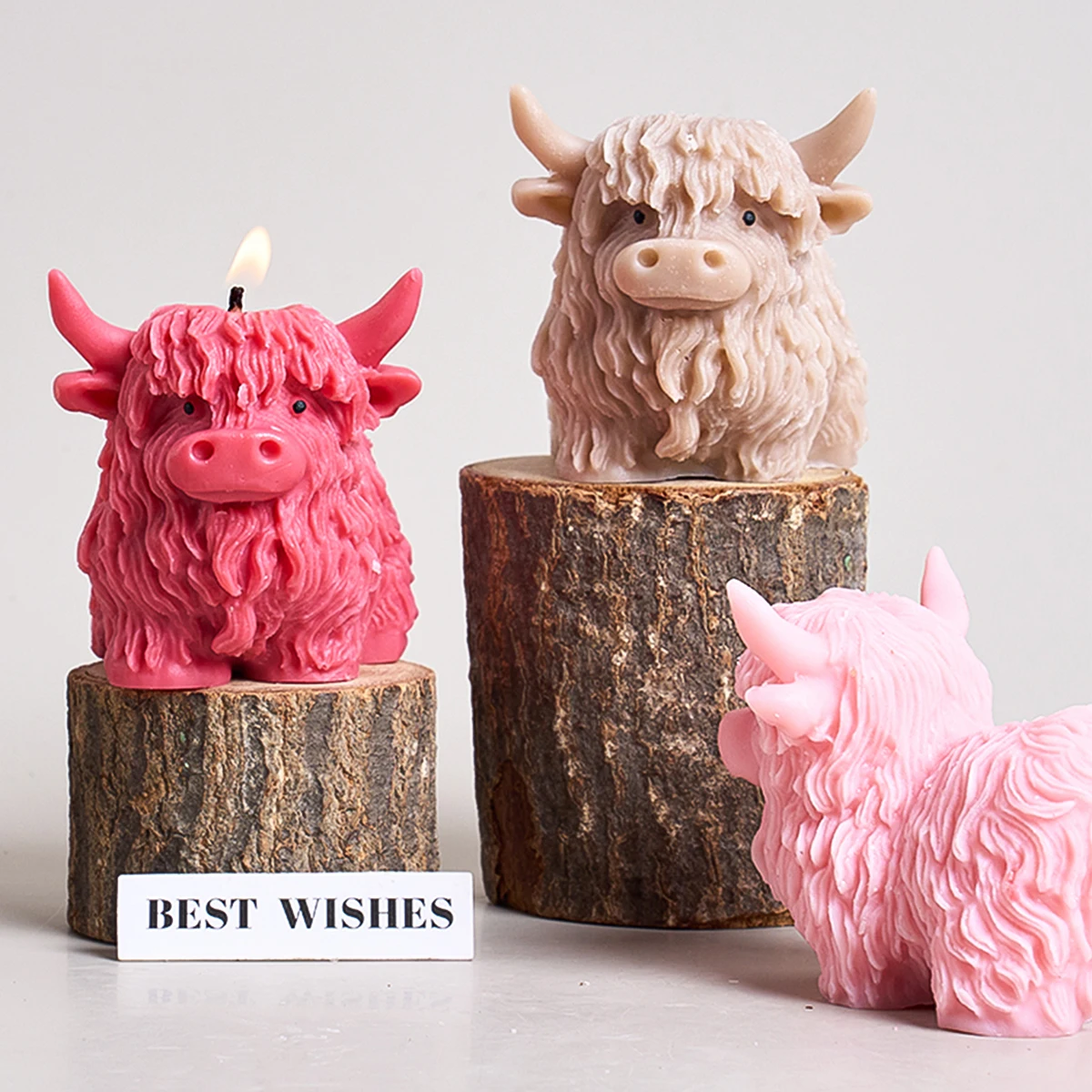 

3D силиконовая форма для свечи Highland Cow, сделай сам, альпийская корова и изысканные волосы, ароматерапевтическая свеча в форме животного, гипсовая форма, ремесло, деко