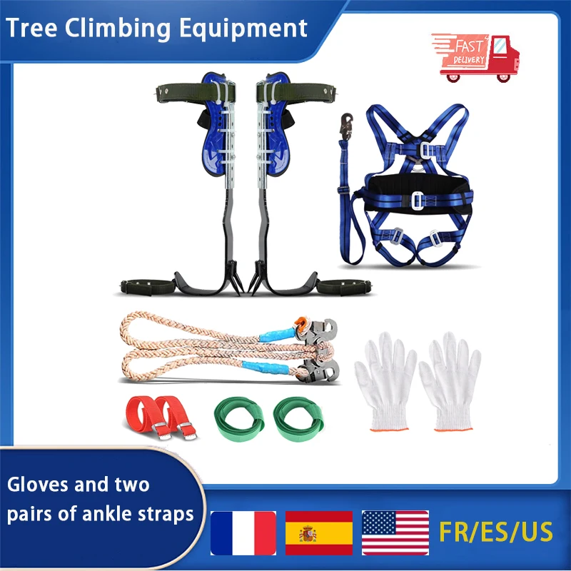 Tree Climbing Tree Spikes, Artefact Tree Climber Set met 2 tandwielen en 5 Point veiligheidsbanden voor tuinieren fruit, buiten