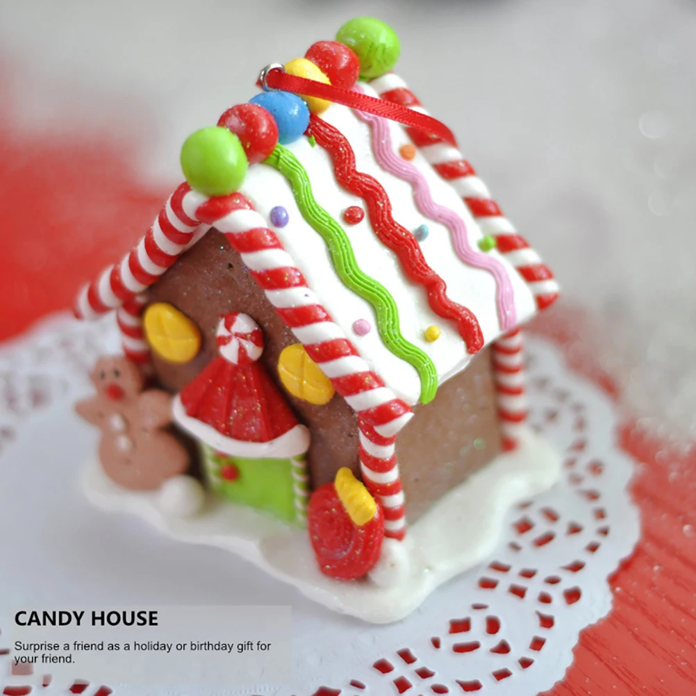 

4 Pcs Candy House Decorations Christmas Village Outdoor Decorative Centerpieces Accessories