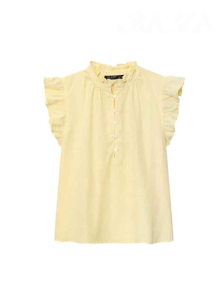 HH Women's New Fashion Slim Sleeveless Shirts Solid O-Neck  Single-Breasted Female Summer Casual Chic Short Tops 4 Color