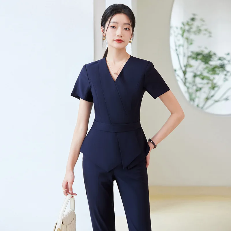 

Spring Summer Elegant Business Suits for Women Professional Office Work Wear Blazers Trousers Set Career Interview Pantsuits