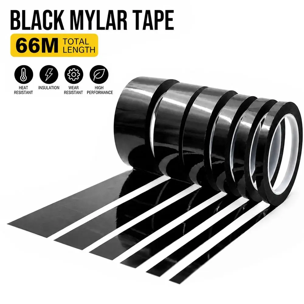 Strong Adhesive 3/5/8/10mm Width Marking Tape 66 Meters Black Adhesive Coded Tape Whiteboard Tape
