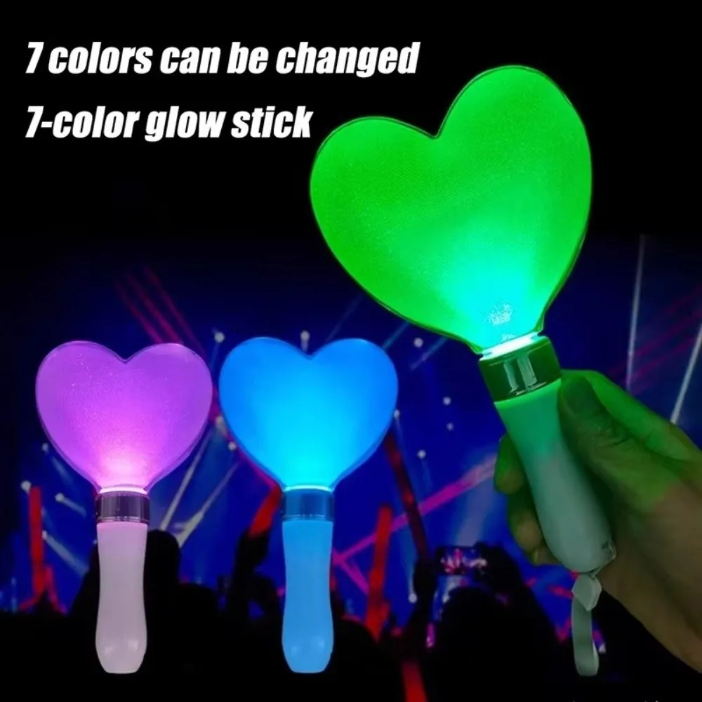 New Heart Star Shaped Kpop Lightstick Bright Stick Color Changed Luminous Lightstick Flashing Mode Glow Stick for Wedding Party