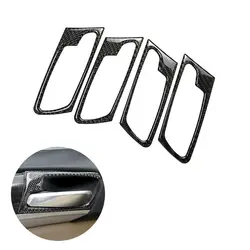 4pcs/Set For BMW X5 X6 E70 E71 2009 2010 2011 2012 2013 Car Carbon Fiber Texture Door Handle / Door Bowl Cover Trim Accessories