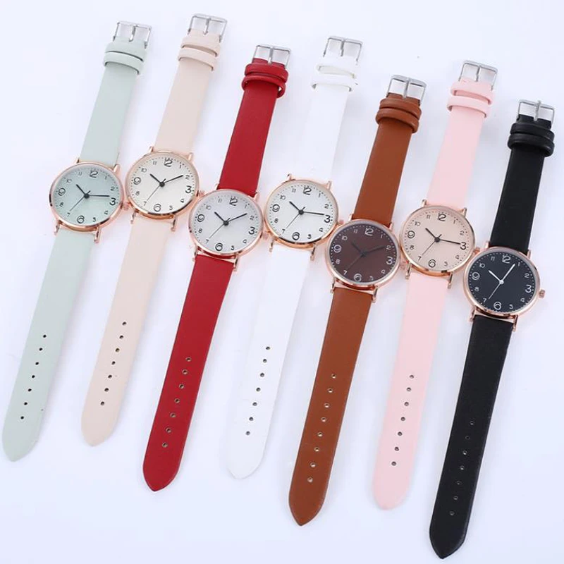 New Women Watch Luxury Casual Exquisite Leather Belt Watches With Fashionable Simple Style Quartz WristWatch Reloj Mujer