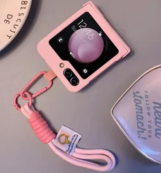 Korean Pink Portable Hand Strap Phone Case For Motorola RAZR 60 Ultra 50 40 Razr Plus 2023 2024 2025 Shockproof Portable Cover