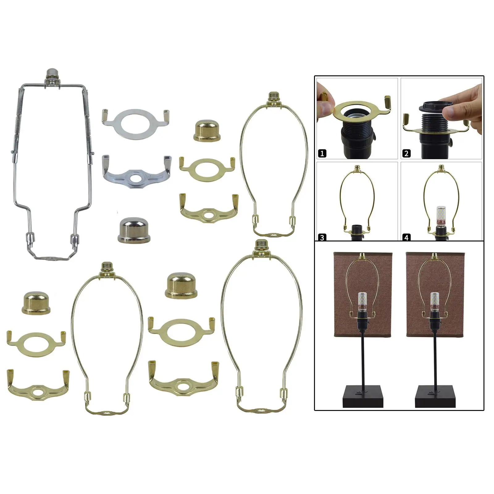 Set arpa lampada regolabile con finitura decorativa per lampade da tavolo e da terra