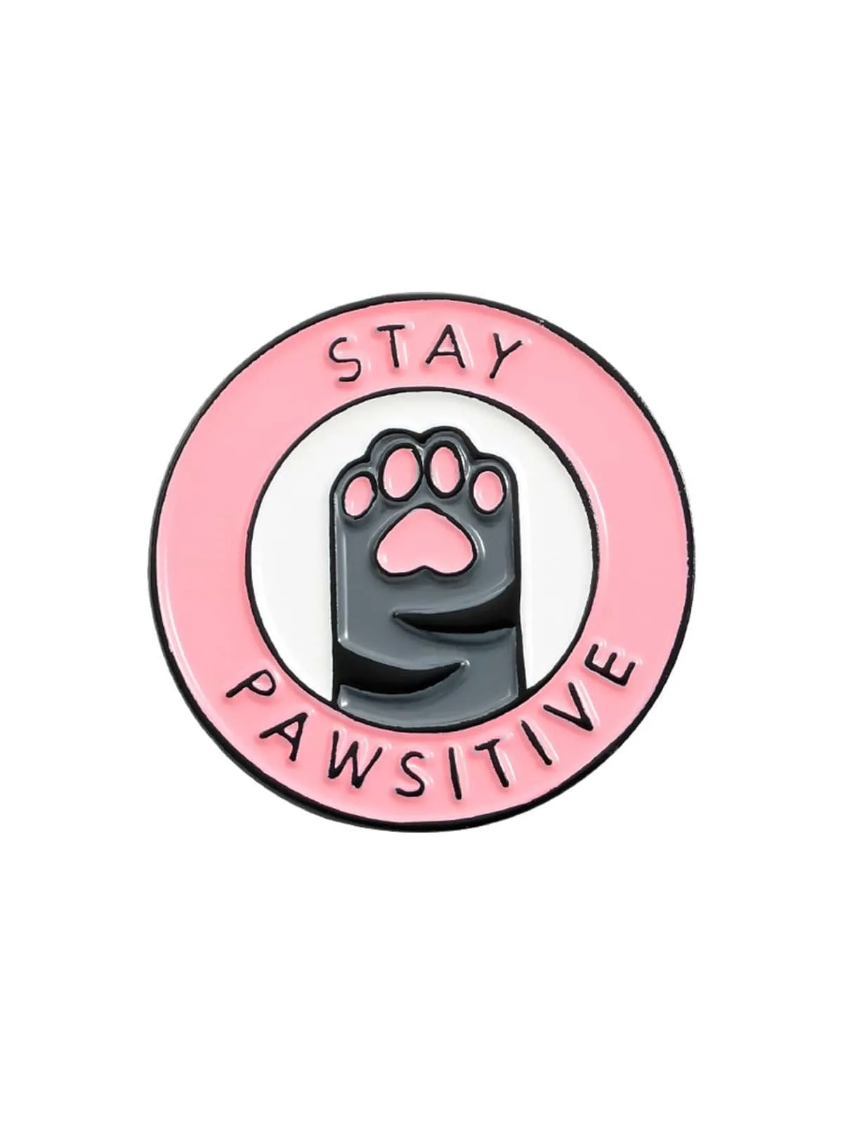 STAY POSITIVE Animal Badge High End Pink Women Lady Girl Cat Kitten Paw Claw Brooch Label Pins Cartoon Deco Jewelry Accessories