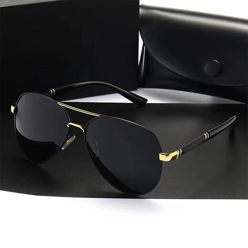 Lunettes de soleil polarisées en métal de luxe pour hommes, idéales pour la conduite, pour hommes et femmes, marque de créateur, style vintage, protection UV400, Oculos De Sol.