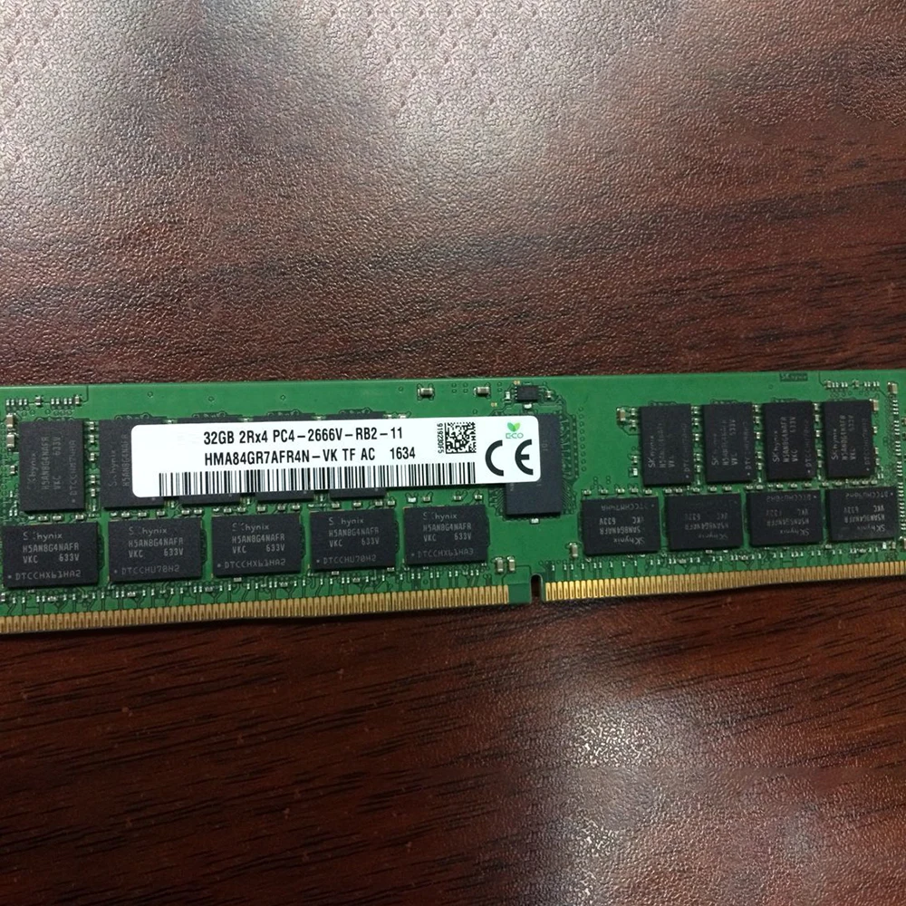 1개 RAM 32GB DDR4 2666MHz ECC REG 2RX4 PC4-2666V 서버 메모리