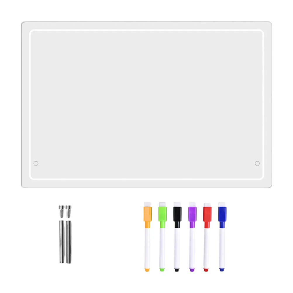 

1Set Portable Acrylic White Board Desktop Memo Planner for Writing Schedules Lists Notes Reusable Home Office Tool