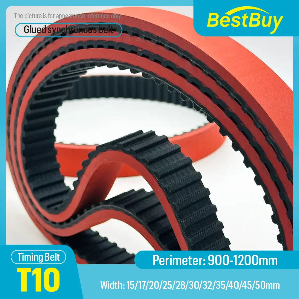 T10-Red Rubber Belt Factory Direct Length 900-1200mm For VFFS Packing Machine Heat Resistant Ended Food Grade Synchronous Belt