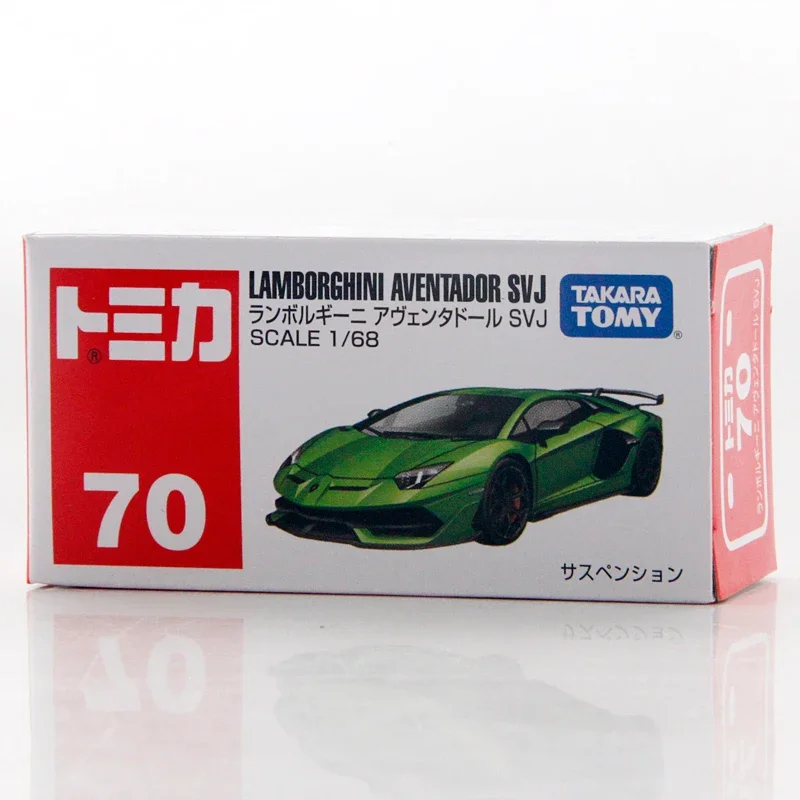 Modelo de carro fundido TAKARA TOMY, carro esportivo Lamborghini Aventador SVJ, presente de feriado para crianças, presente perfeito para amigos.