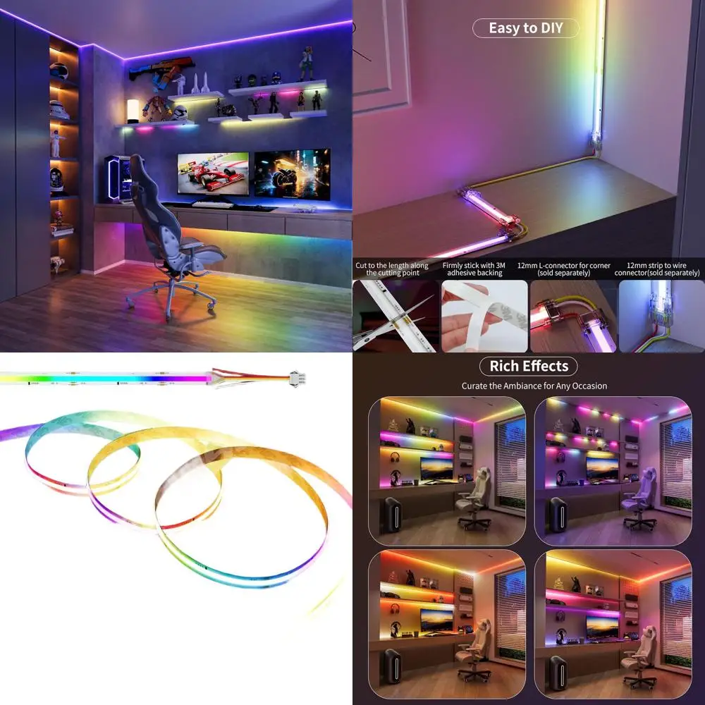 

Гибкая светодиодная лента RGB COB длиной 32,8 фута, погоня цвета, адресация WS2811, 24 В постоянного тока, идеально подходит для домашнего освещения своими руками, вечеринки, офиса