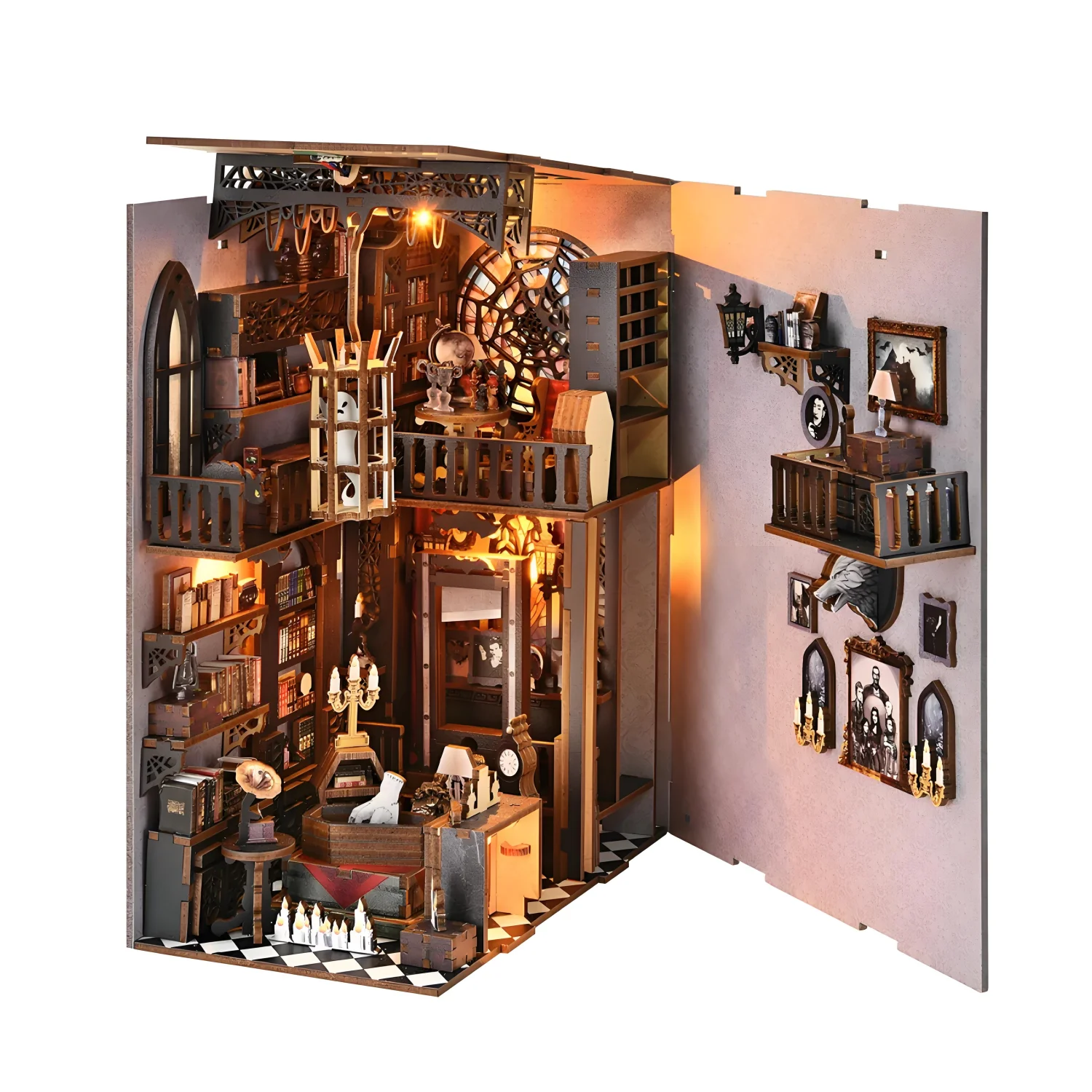 

Hamaileon MDF material thickness can choose their own Book Nook Kits for Adults, Miniature House Dollhouse Kit,with Dust Cover