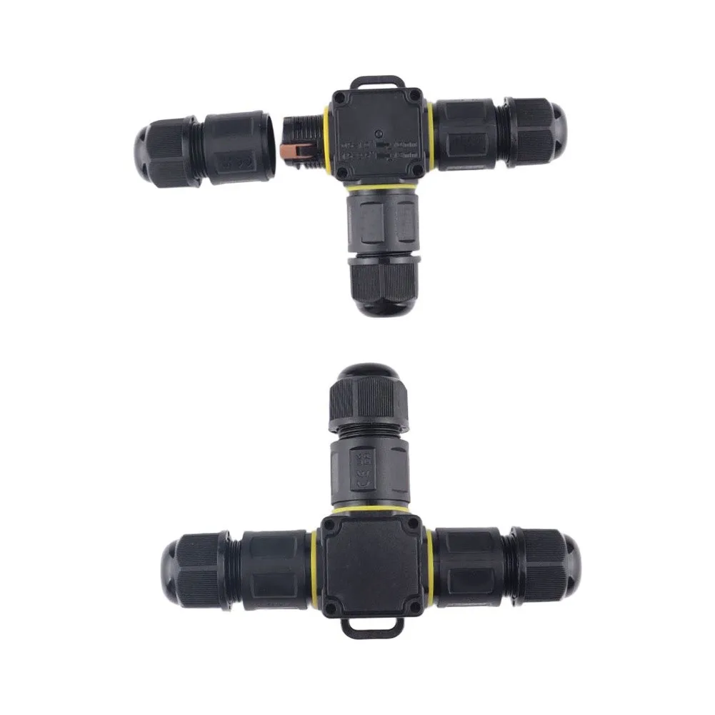 防水3芯コネクタキット-3個入り-ip68規格-led照明用電源ケーブル-4-8mm-6-11mmケーブル対応