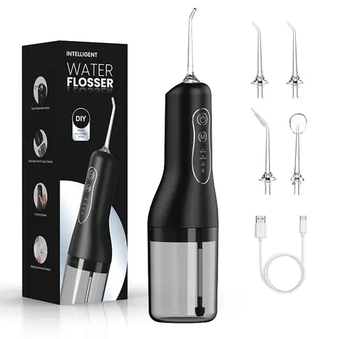 구강 세정기, USB 충전 물 치과 드릴, 휴대용 치과 분무기, 300ml 물 탱크, 방수 구강 관리 클리너