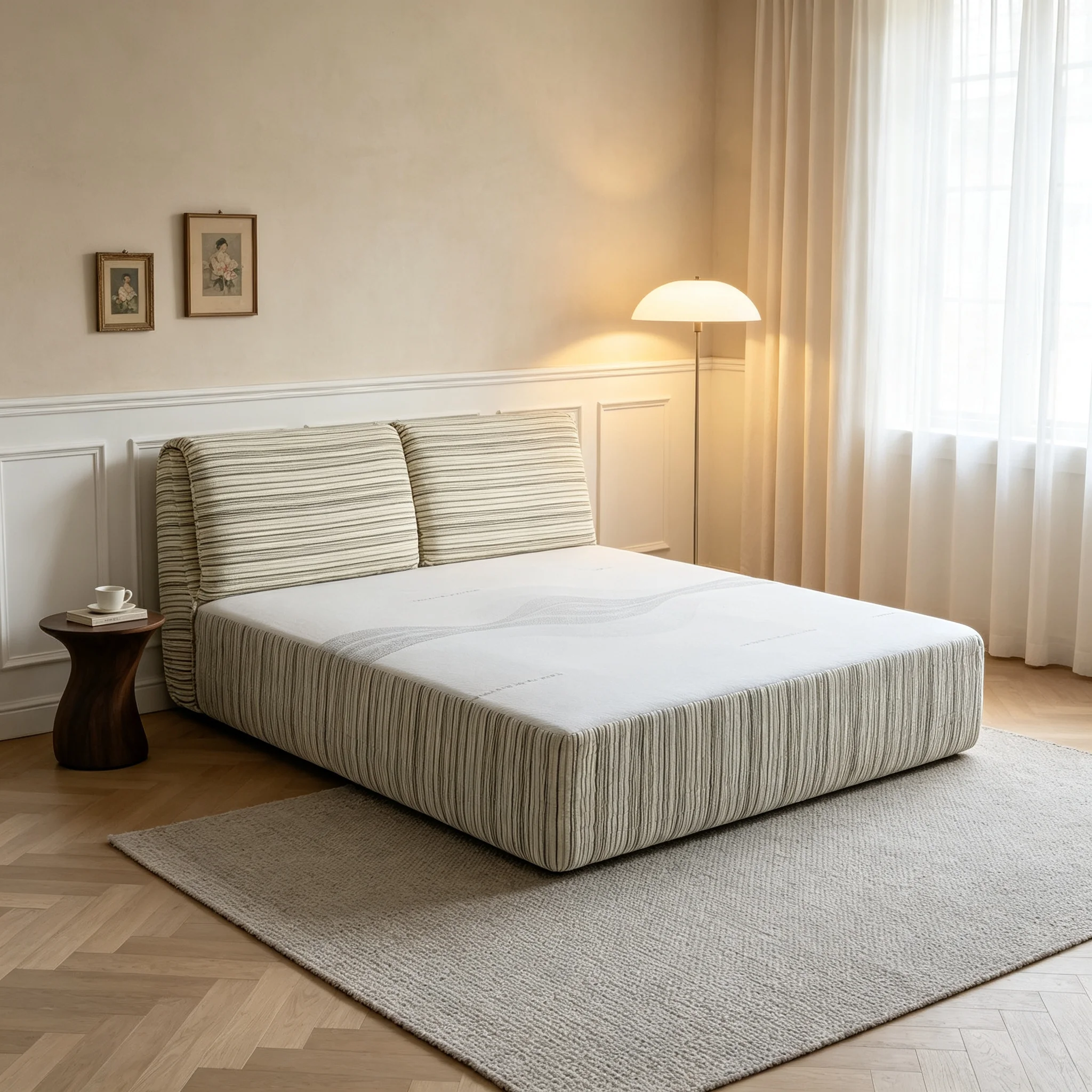 #Modern Minimalist Soft Compress Roll Bed Mattress Set Iron High Density Sponge Upholstery Space-Saving Design Queen/King Size