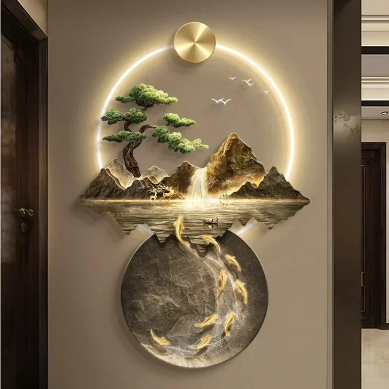 Make a Fortune  Endless as Flowing Water New Chinese Style Entrance Decoration