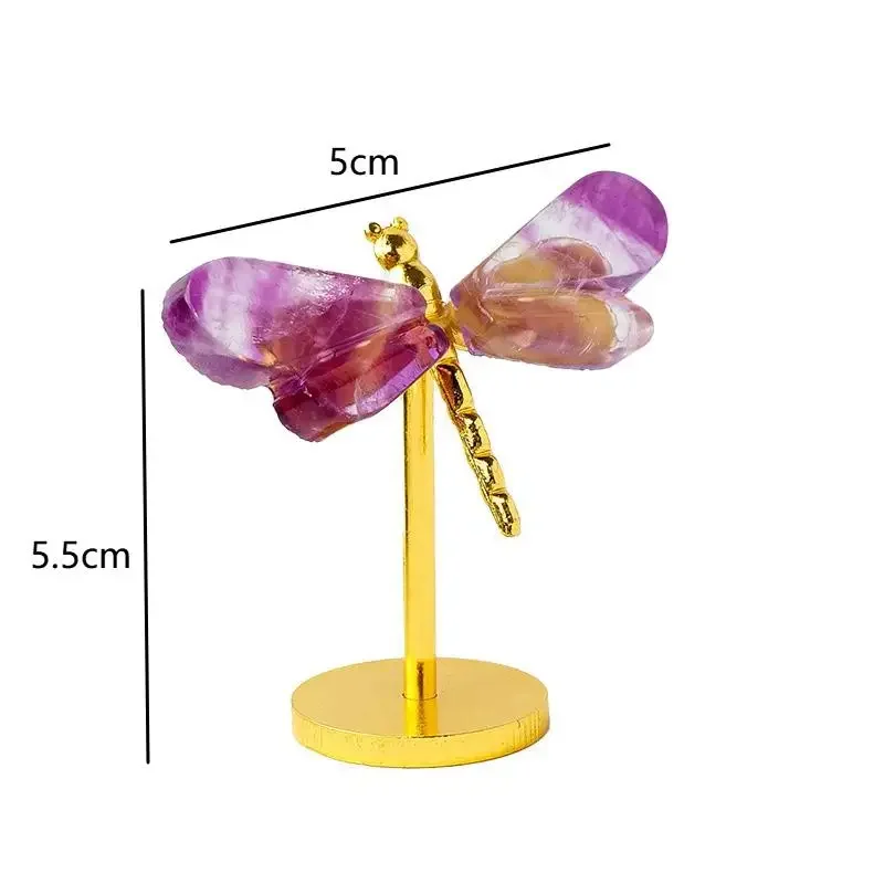 1 Naturalny Kryształ Surowy Kamień Kolorowy Fluoryt Ozdoba Ważka - Idealny Do Dekoracji Domu I Biura