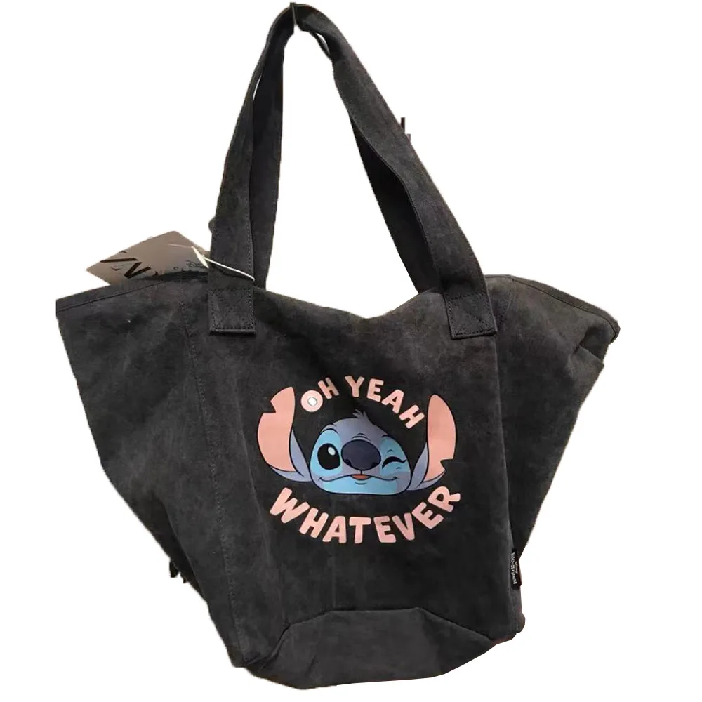 Kawaii Stitch Cartoon Handbag Large Capacity Tote Casual All-Match Satchel Shopping Storage Bag Outdoor Fashion Backpacks Female