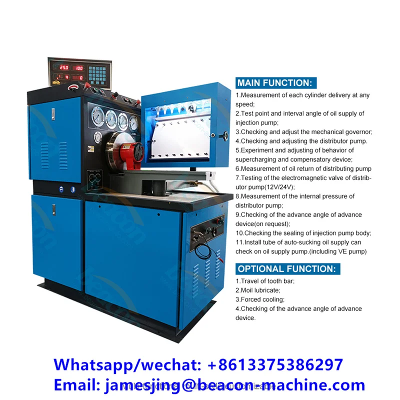 EURO II mechanical diesel fuel injection pump test bench MINI12PSB with 8 cylinders diesel pump service machine