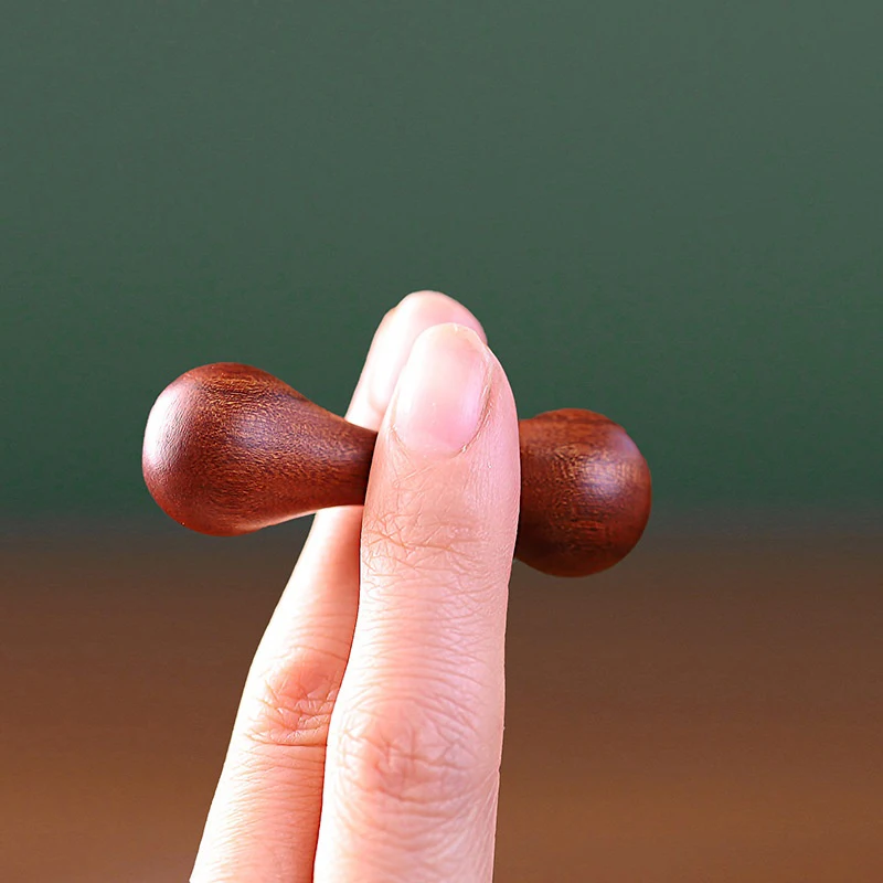 Wood Knucklebone Decompression Toys Polishing Sandalwood Hand Spinner Anxiety Stress Relief Rotate Finger Gyro Gift-BA1