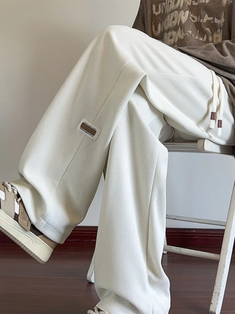 

Men's Straight Leg Loose Fit Sport Pants Heavy Du Casual Trousers American High Street Sle Spring Autumn Seasonal Long Pants