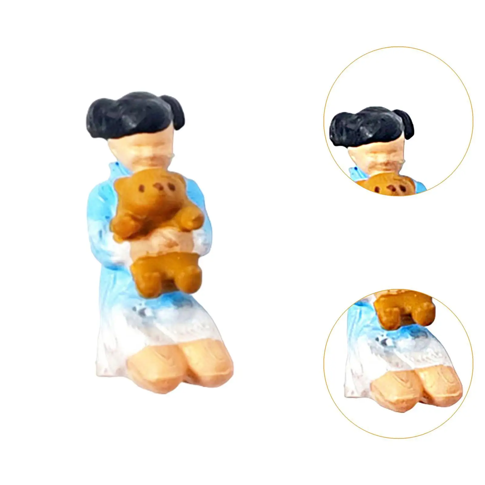 Oso de peluche besándose para niños, figuras de personas en miniatura, modelo de personas en miniatura, accesorios de fotografía, decoración, escala 1/64