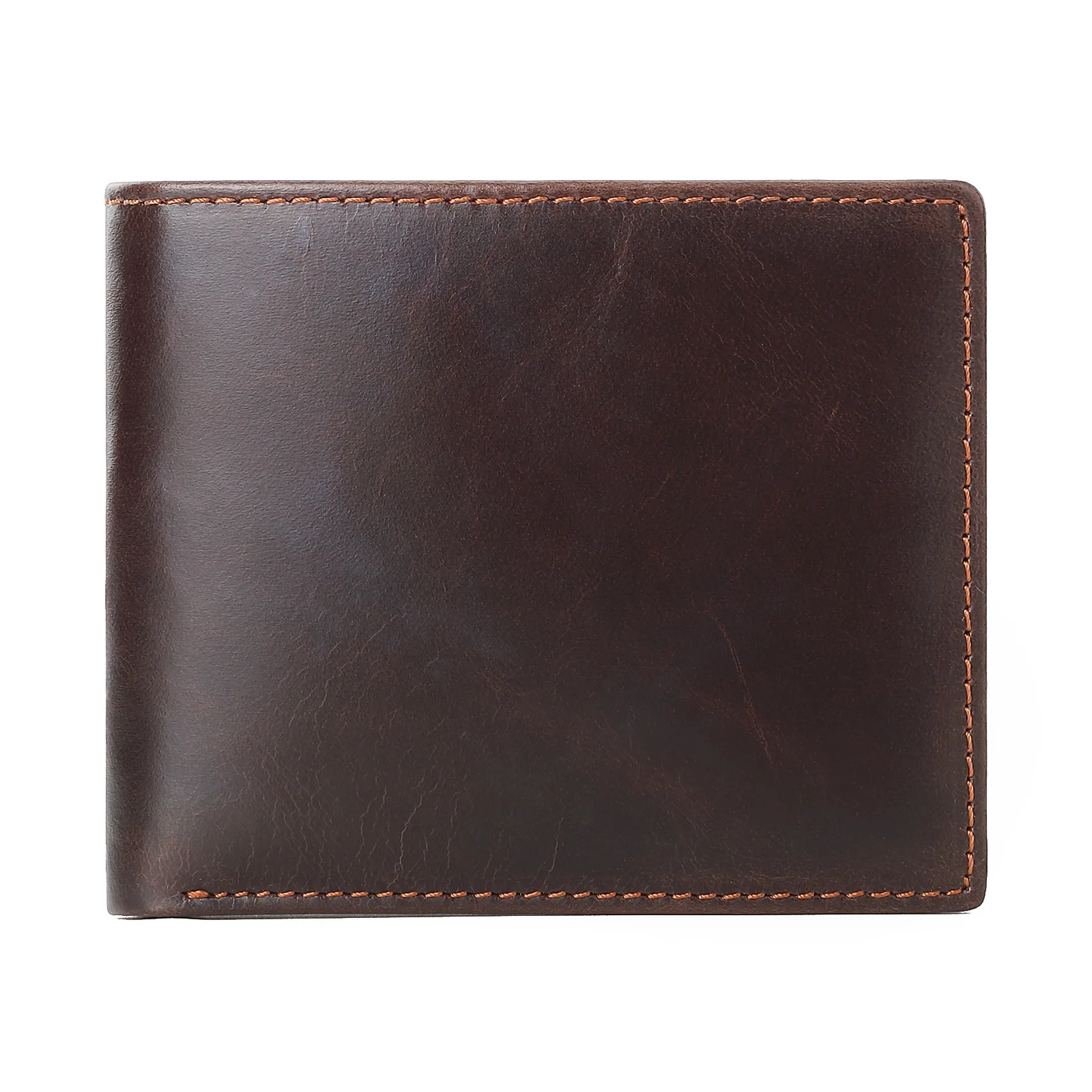 GENODERN Leather Wallet for Man First Layer Cowhide Ultra-Thin Dollar Handbag Return to Work Oil Wax Cowhide Wallet