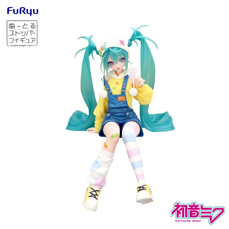 FuRyu Noodle Stopper Hatsune Miku -Lollipop Ver.- PVC 15CM Anime Action Figures Model Collection Toy