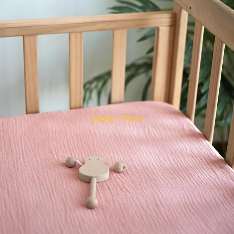 Y4qa 2 pçs berço do bebê lençol 2 camadas almofada berço manga material cama máquina lavável colchão capa protetora