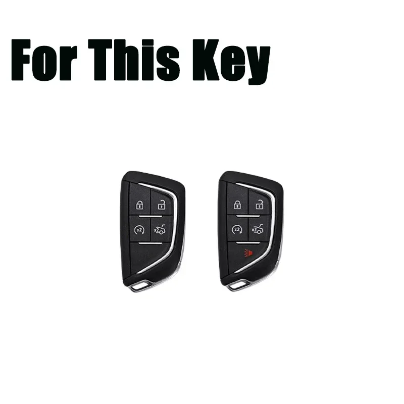 Zinc Alloy Silicone Car Remote Smart Key FobCase Cover Holder With Keychain For Cadillac XT4 XT5 ATS CT5 CT6 XTS ATS Escalade