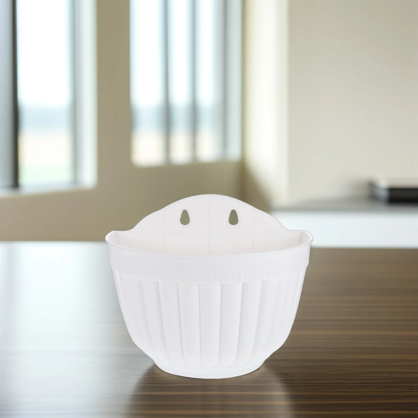 

2Pcs Wall Flower Pot Semicircle Large White Plastic Planter Suspension Flower Pot Plant Holder
