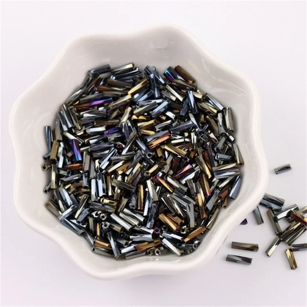 1000 Stuks 11/0 Buis Kraal 2X6Mm Twist Bugles Glazen Kralen Spiraalvormige Seedkralen Voor Diy Armband Sieraden Jurk Maken Kledingstukken Accessoire