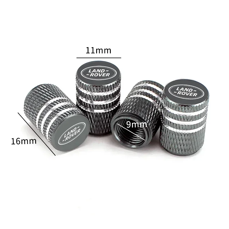 Aluminium Car Wheel Tire Valve Caps Decoration for Land Rover Range Rover Logo Discovery Defender Aurora Evoque L322 Vogue Velar