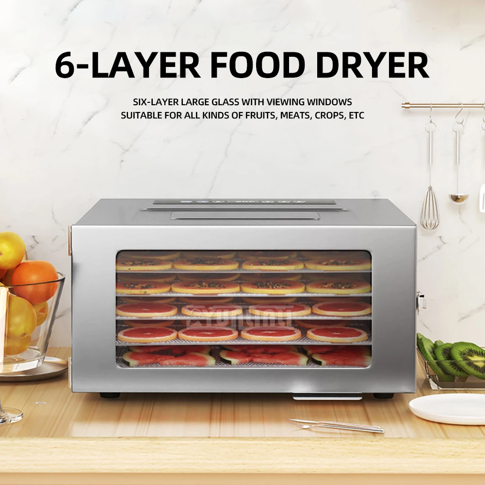 

Stainless Steel Meat Fruits Dehydrator Machine 6-Layer Intelligent Food Dryer Essiccatore Per Alimenti