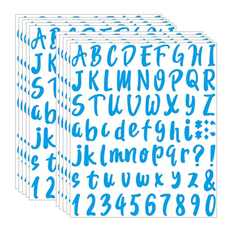 10 Sheets Vinyl Letters Numbers Kit Self Adhesive Letter Stickers Waterproof Mailbox Numbers Sticker