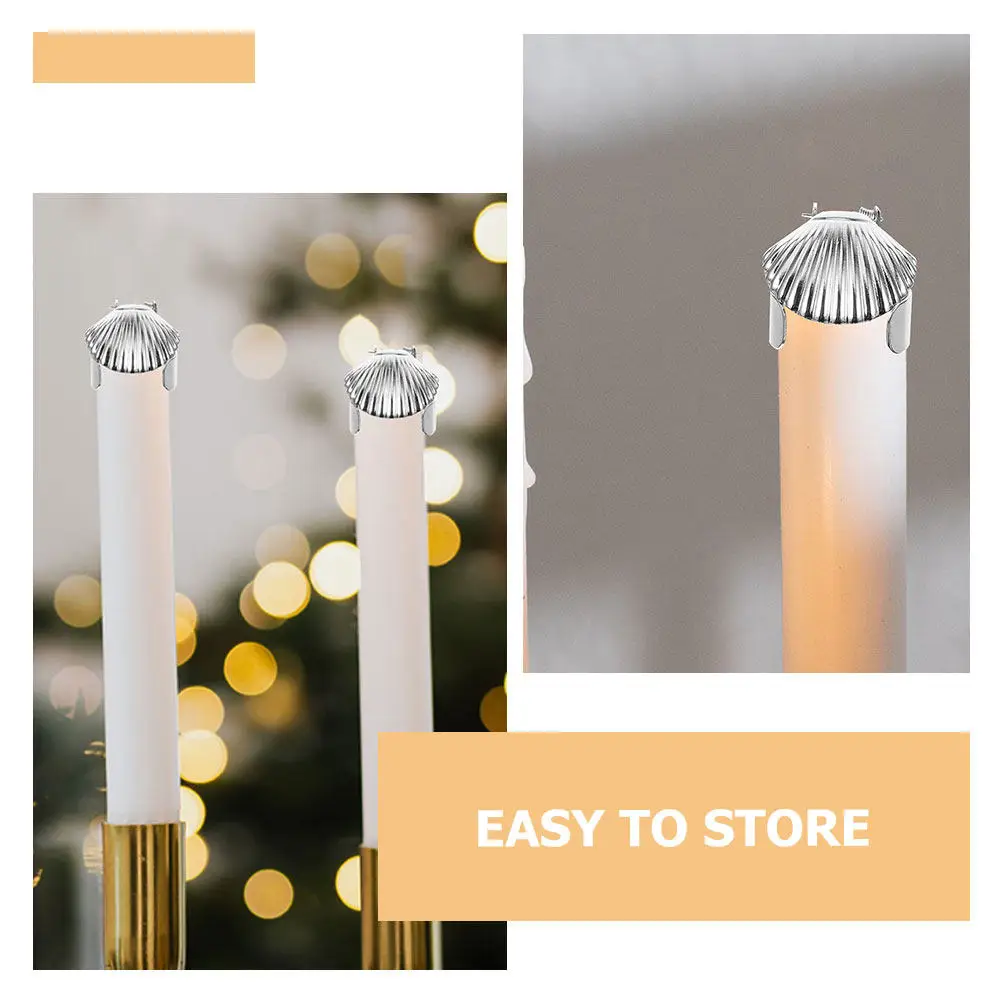 2Pcs Automatic Extinguisher Metal Wick Snuffer Shell Design Efficient for Household Safety and Wax