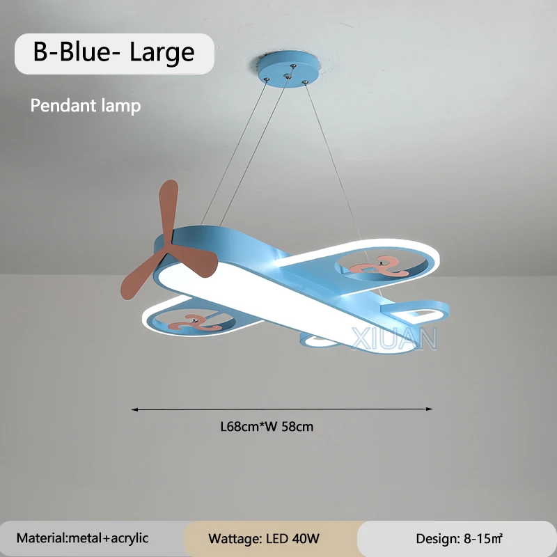 Vliegtuig Lichtroze Geel Blauw Vliegtuig Hanglampen Hout Metalen Schansen Kids Slaapkamer Hangende Plafondlampen Kleuter School Led
